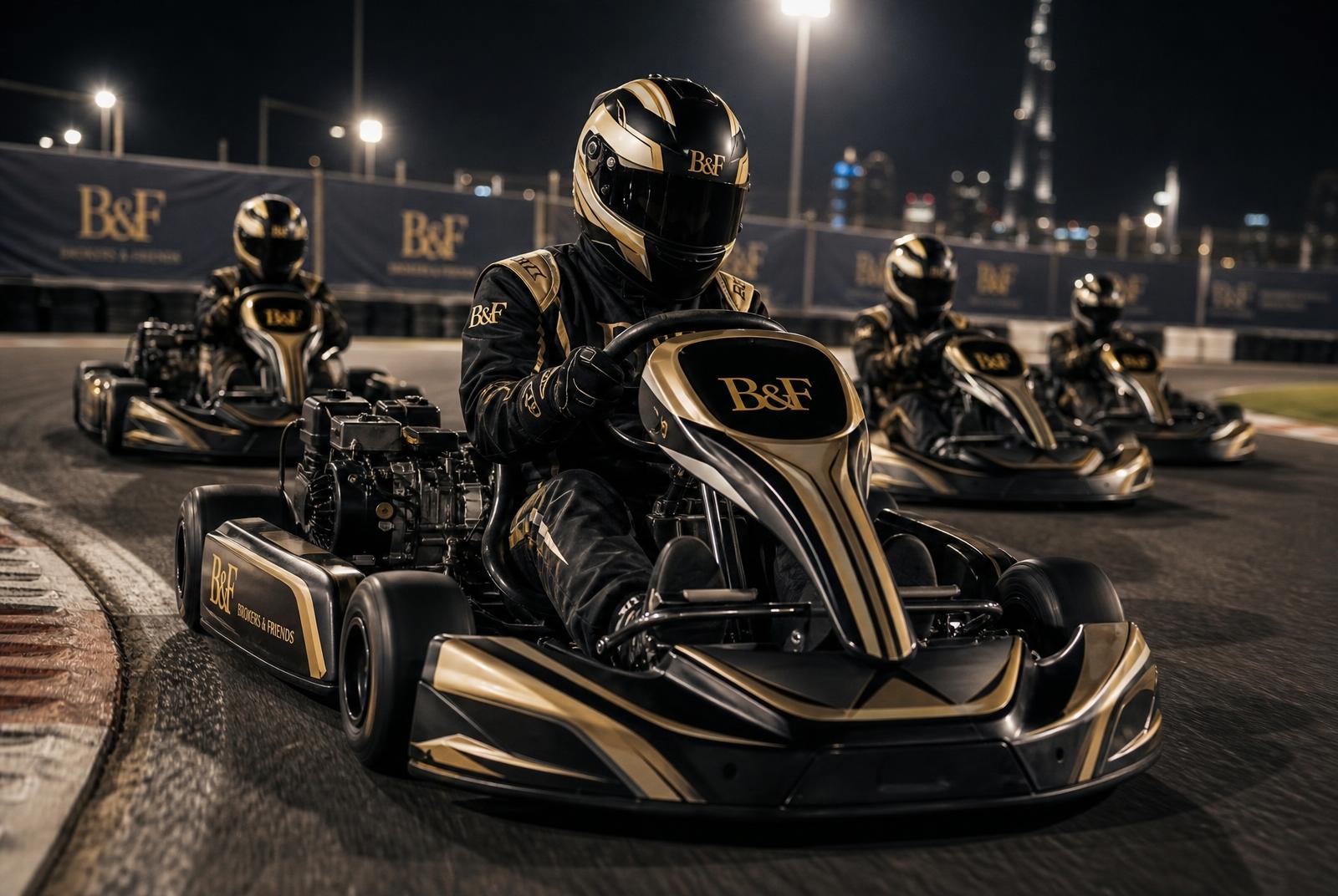 Karting night in the pit lane